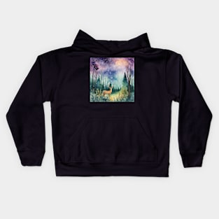 Watercolor Forest Scene II Kids Hoodie